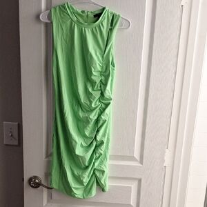 Forever 21 Lime Green Ruched Mini Dress